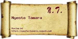 Nyeste Tamara névjegykártya